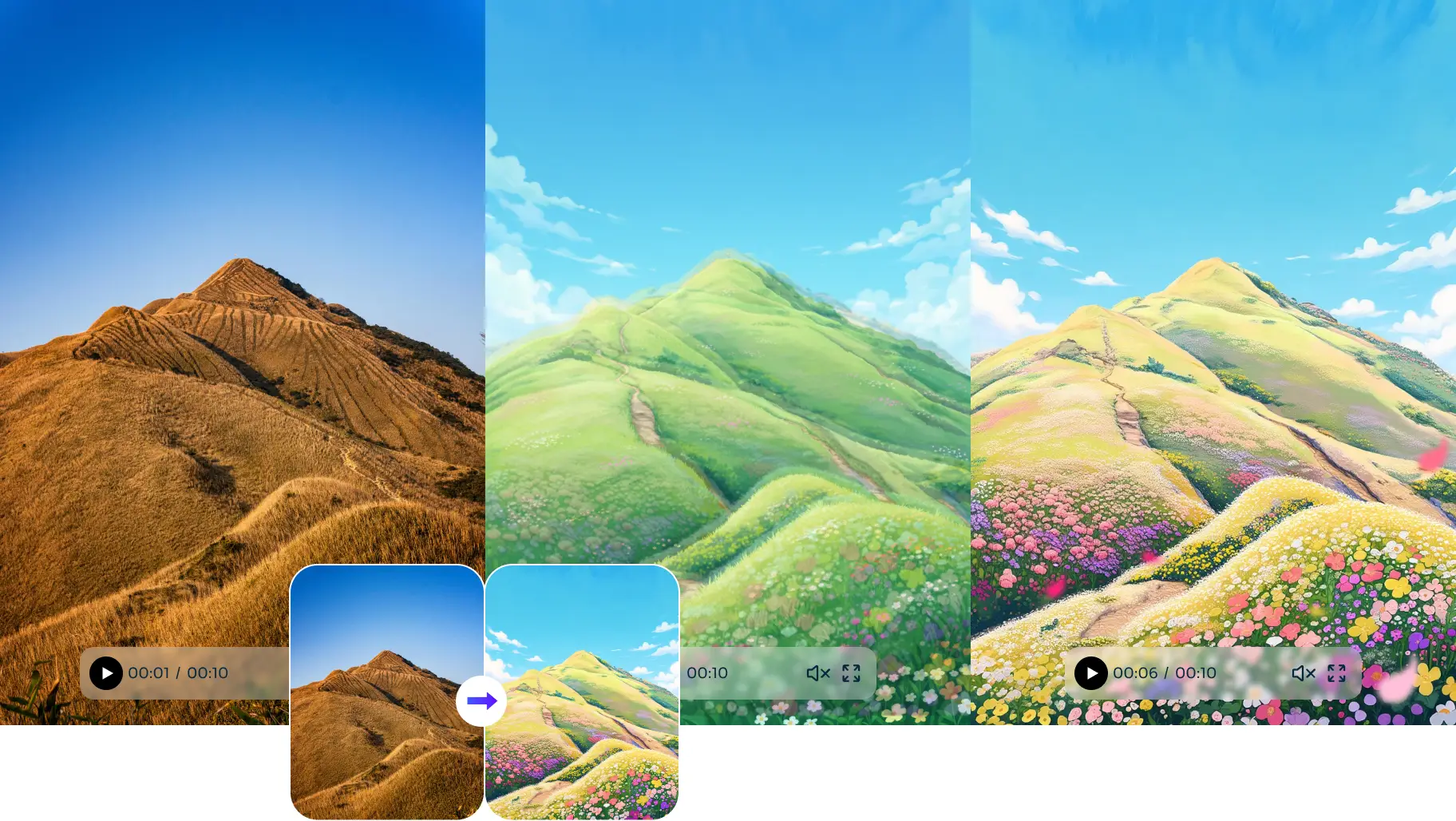 kling v1.6 generated video from first to last frame